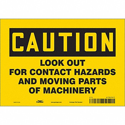 CONDOR 475P47 Safety Sign 7 inx10 in Vinyl