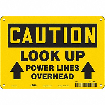 CONDOR 475P51 Safety Sign 7 inx10 in Polyethylene