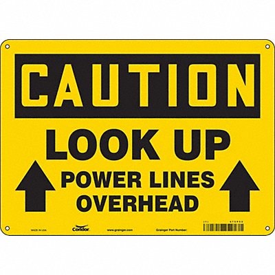 CONDOR 475P52 Safety Sign 10 inx14 in Polyethylene