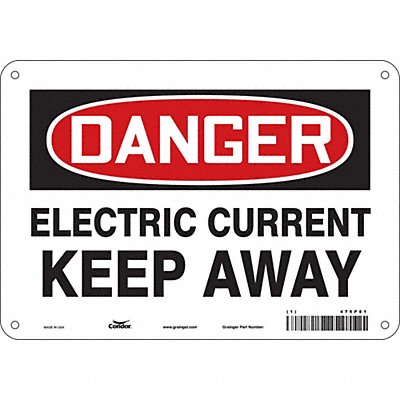 CONDOR 475P81 Safety Sign 7 in x 10 in Polyethylene