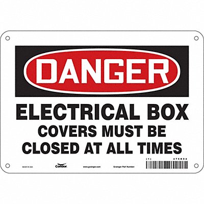 CONDOR 475R04 Safety Sign 7 in x 10 in Aluminum