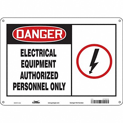 CONDOR 475R19 Safety Sign 10 in x 14 in Aluminum