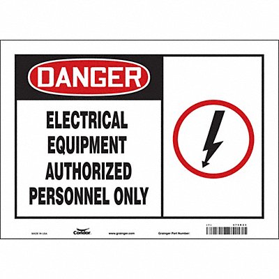 CONDOR 475R23 Safety Sign 10 inx14 in Vinyl