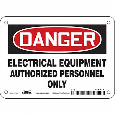 CONDOR 475R47 Safety Sign 5 inx7 in Vinyl