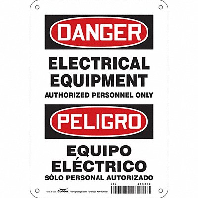 CONDOR 475R50 Safety Sign 10 inx7 in Aluminum