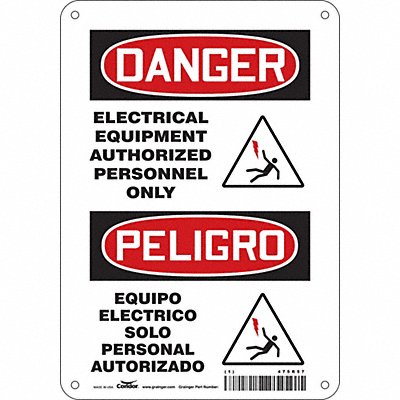 CONDOR 475R57 Safety Sign 10 in x 7 in Aluminum