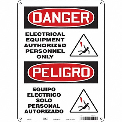 CONDOR 475R58 Safety Sign 14 inx10 in Aluminum