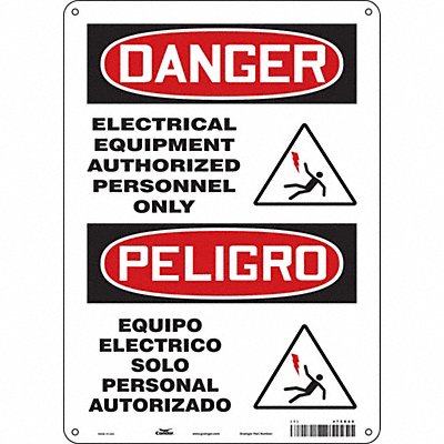 CONDOR 475R60 Safety Sign 14 inx10 in Polyethylene