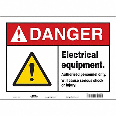 CONDOR 475R96 Safety Sign 10 inx14 in Vinyl