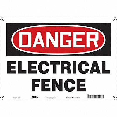 CONDOR 475R98 Safety Sign 10 in x 14 in Aluminum