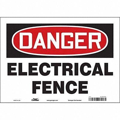 CONDOR 475T03 Safety Sign 10 in x 14 in Vinyl