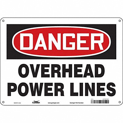 CONDOR 475T57 Safety Sign 10 inx14 in Aluminum
