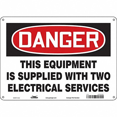 CONDOR 475T84 Safety Sign 10 in x 14 in Polyethylene