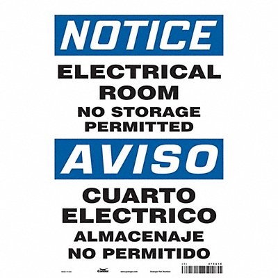 CONDOR 475U18 Safety Sign 14 in x 10 in Vinyl