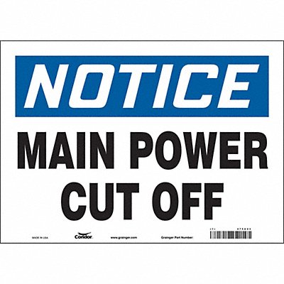 CONDOR 475U23 Safety Sign 7 inx10 in Vinyl