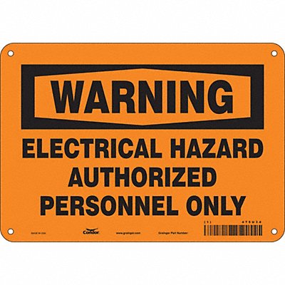 CONDOR 475U34 Safety Sign 7 in x 10 in Polyethylene