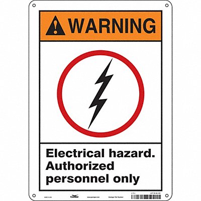 CONDOR 475U42 Safety Sign 14 in x 10 in Polyethylene