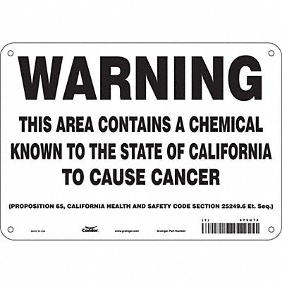 CONDOR 475U74 Safety Sign 10 Wx7 H 0.055 Thickness