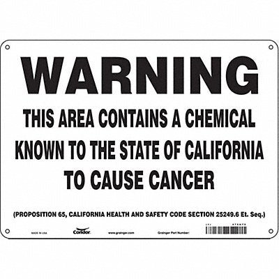 CONDOR 475U75 Safety Sign 14 Wx10 H 0.055 Thickness