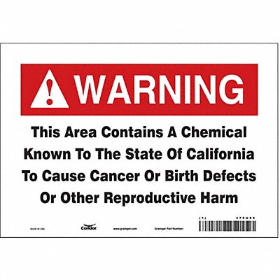 CONDOR 475U95 Safety Sign 10 Wx7 H 0.004 Thickness