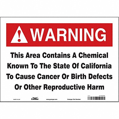CONDOR 475U96 Safety Sign 14 Wx10 H 0.004 Thickness