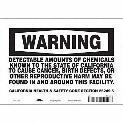 CONDOR 475V08 Safety Sign 10 Wx7 H 0.004 Thickness