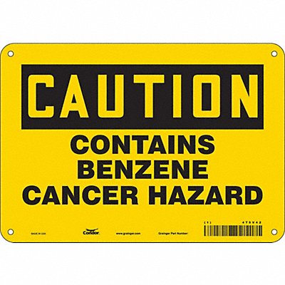CONDOR 475V42 Safety Sign 7 in x 10 in Polyethylene