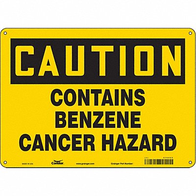 CONDOR 475V43 Safety Sign 10 in x 14 in Polyethylene