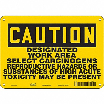 CONDOR 475V46 Safety Sign 7 in x 10 in Aluminum