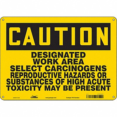 CONDOR 475V47 Safety Sign 10 in x 14 in Aluminum