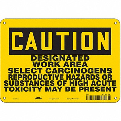 CONDOR 475V48 Safety Sign 7 in x 10 in Polyethylene