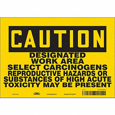 CONDOR 475V50 Safety Sign 7 inx10 in Vinyl