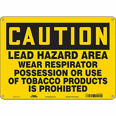 CONDOR 475V55 Safety Sign 10 in x 14 in Polyethylene