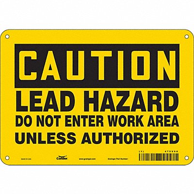 CONDOR 475V60 Safety Sign 7 inx10 in Polyethylene