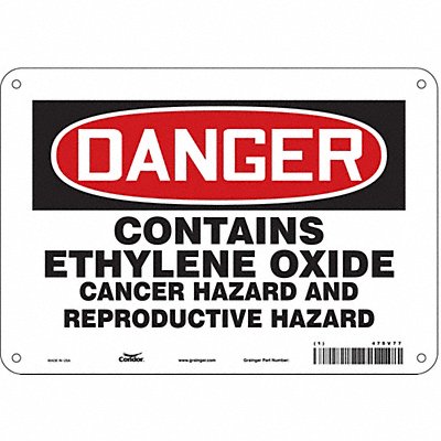CONDOR 475V77 Safety Sign 7 in x 10 in Aluminum