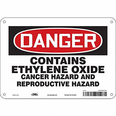 CONDOR 475V79 Safety Sign 7 in x 10 in Polyethylene