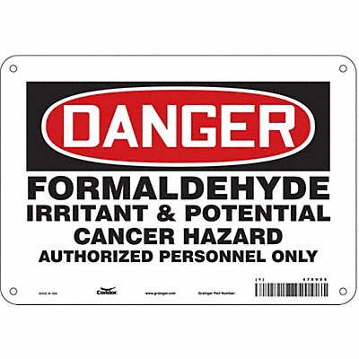 CONDOR 475V85 Safety Sign 7 inx10 in Polyethylene