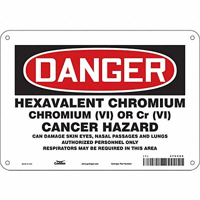 CONDOR 475V89 Safety Sign 7 in x 10 in Aluminum