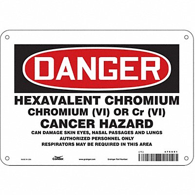 CONDOR 475V91 Safety Sign 7 inx10 in Polyethylene