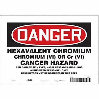 CONDOR 475V93 Safety Sign 7 inx10 in Vinyl