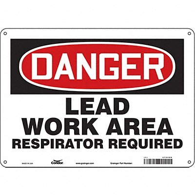 CONDOR 475V98 Safety Sign 10 in x 14 in Polyethylene