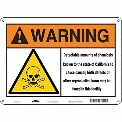 CONDOR 475W09 Safety Sign 14 Wx10 H 0.032 Thickness