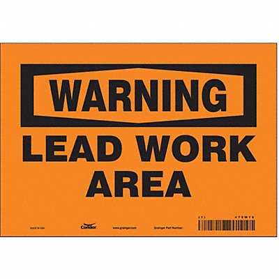 CONDOR 475W18 Safety Sign 7 inx10 in Vinyl