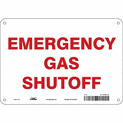 CONDOR 475W42 J8159 Safety Sign 7 in x 10 in Aluminum