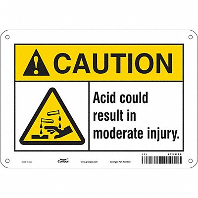 CONDOR 475W59 Safety Sign 7 inx10 in Vinyl
