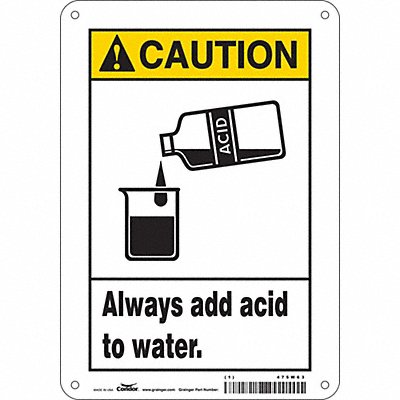 CONDOR 475W63 Safety Sign 10 in x 7 in Polyethylene