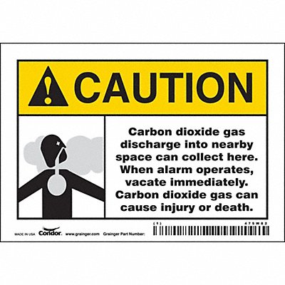 CONDOR 475W82 Safety Sign 3 1/2 inx5 in Vinyl