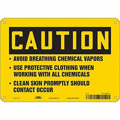 CONDOR 475W87 Safety Sign 7 in x 10 in Polyethylene