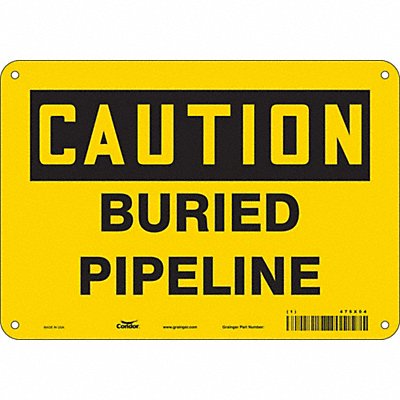 CONDOR 475X04 Safety Sign 7 in x 10 in Aluminum