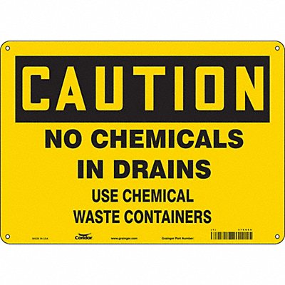 CONDOR 475X68 Safety Sign 10 in x 14 in Vinyl